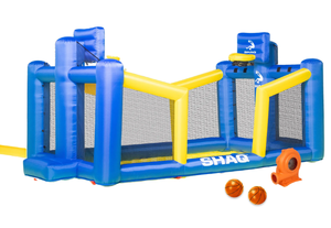 lot 11 image: 14 Shaq Constant Air Inflatable Basketball Court with Sprinkler and Pump for ages 3-8yrs