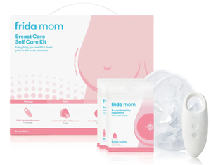 lot 619 image: Frida Mom Breast Care Self Care Kit with 2-in-1 Lactation Massager, Hydrating Mask Supplements, and Breast Warmer for Breastfeeding Relief