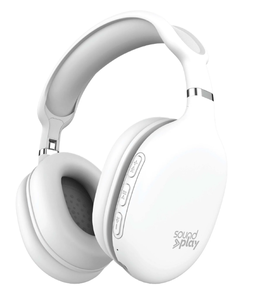 lot 624 image: LOT OF 2 SoundPlay Foldable Wireless Headphones, Bluetooth Over-Ear Headset with Built-in Mic