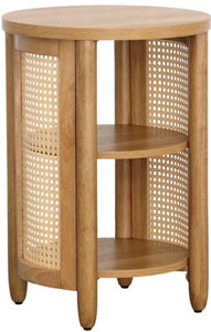 lot 92 image: Better Homes & Gardens Springwood Caning Side Table, Light Honey Finish