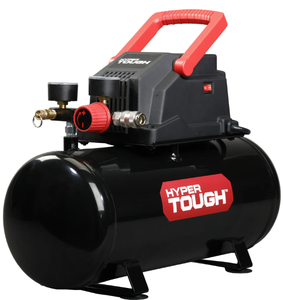 lot 103 image: Hyper Tough 3 Gallon Oil-free Portable Air Compressor with Hose & Inflation Accessory Kit, 100 PSI