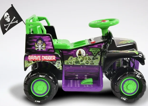 lot 264 image: 6 Volt Grave Digger Ride on Car Monster Truck Monster Jam Graphics for Boys & Girls 18-36 Months