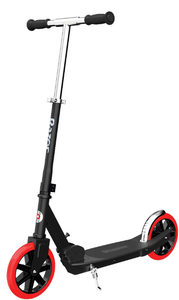 lot 286 image: Razor Carbon Lux Kick Scooter - RedBlack, Spoked Large Wheels, Folding Scooter for up to 220 lbs