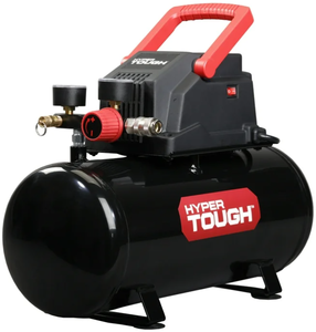 lot 294 image: Hyper Tough 3 Gallon Oil-free Portable Air Compressor with Hose & Inflation Accessory Kit, 100 PSI