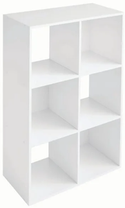 lot 299 image: Mainstays 11 6-Cube Storage Organizer, White