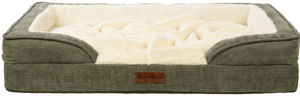 lot 425 image: Furhaven Pet Products Medium Nest-Top Perfect Comfort Sofa Orthopedic Ped Bed, 30x20, Green
