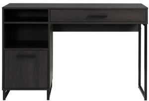 lot 448 image: Mainstays Wood & Metal Writing Desk with 1 Drawer and 1 Door for Teens Adult, 29.92in, Espresso Finish