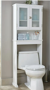 lot 504 image: Better Homes & Gardens 24.6 W over the Toilet Space Saver Shelves, for Kid, Adult Bath Items, White