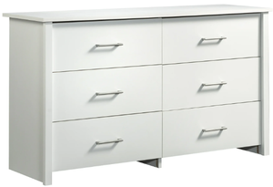 lot 516 image: Mainstays Hillside 6-Drawer Dresser, Soft White Finish