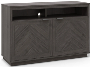 lot 517 image: Better Homes & Gardens Herringbone TV Stand for TVs up to 55, Gray
