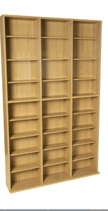 lot 556 image: Atlantic Oskar 61 Large Triple Slim Multimedia & Bookcase in Maple