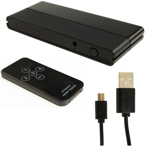 lot 564 image: onn. 4-Device Black HDMI Switch with Remote Control