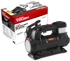 lot 569 image: Hyper Tough DC 12V Heavy Duty Direct Drive Digital Tire Inflator with Detachable LED Light