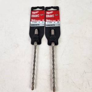 lot 155 image: Lot Of Two New Milwaukee SDS Plus 2-Cutter Carbide Tip 732 x 6 Drill Bits