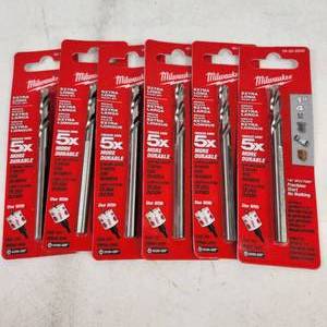 lot 165 image: Lot Of Six New Milwaukee Extra Long Pilot Bits 49-56-8000