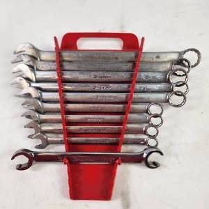 lot 192 image: Lot Of Ten Snap-On 12 Point Chrome Combination Wrenches Great Condition