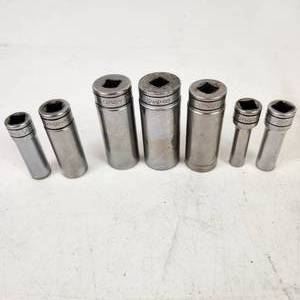 lot 193 image: Lot Of Seven Snap-On Sockets Great Condition 6 Point Multiple Sizes