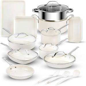 lot 14 image: Gotham Steel 20 Piece Ceramic Pots and Pans Set