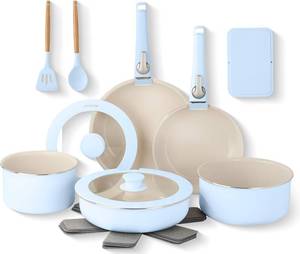 lot 15 image: Gotham Steel 18 Piece Removable Handle Pots and Pans Set