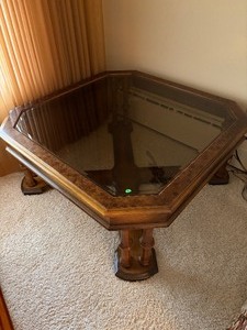 Glass & Wood Coffee Table
