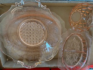Vintage Pink Glass Serving Dishes