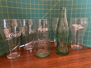 Vintage Coca Cola Glasses and Bottles