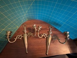 Brass Wall Sconces Candleholder England