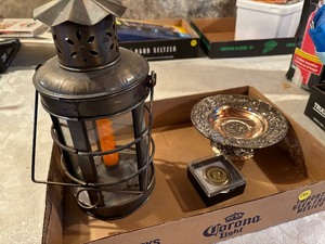 Silver Plate dish, Candleholder and more