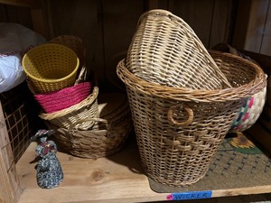 Assorted Wicker Baskets, Trays and more