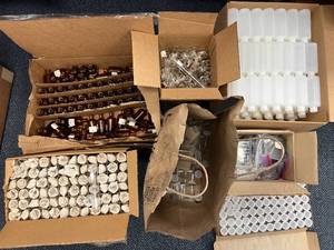 Large Assorted Lot Bottles Jars, Test Tubes, Glass, Plastic, Vials, Snap Cap Vials, Arts and Crafts
