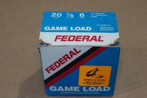 lot 284 image: 25 Federal Game Load 20 Gauge 2-34 6 Shot Shotshells