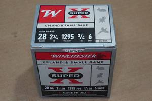 lot 308 image: 25 Winchester Super-X 28 Gauge 2-34 6 Shot Shotshells