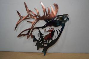 lot 92 image: Laser Cut Steel Elk