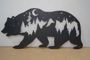 lot 93 image: Laser Cut Steel Black Bear