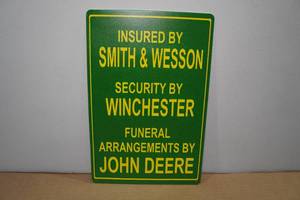 lot 96 image: Metal Smith & WessonWinchester Sign