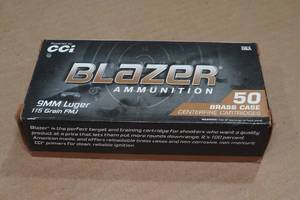 lot 213 image: 50 CCI Blazer 9mm Luger 115 Gr FMJ Ammo