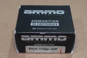 lot 220 image: 20 Ammo Inc 9mm Luger 115 Gr JHP Ammo