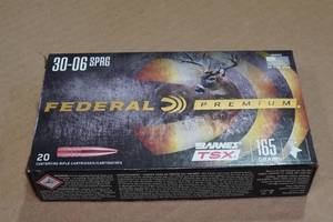 lot 225 image: 20 Federal Premium .30-06 Sprg 165 Gr Barnes TSX Ammo