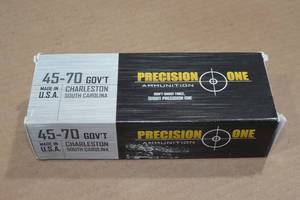 lot 241 image: 20 Precision One .45-70 Govt 300 Gr HP Ammo