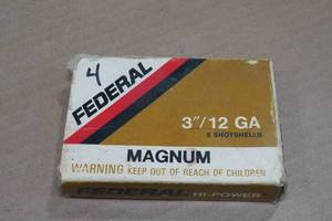 lot 260 image: 4 Federal 12 Gauge 3 Magnum 1 Buck Shotshells