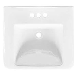 Glacier Bay Fiona 7.28 in. Pedestal Sink Basin in White Fine Fireclay with 4 in. Faucet Spread Customer Returns See Pictures