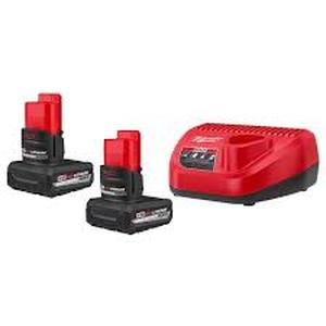 Milwaukee M12 12V Lithium-Ion XC High Output 5.0 Ah Battery Pack (2-Pack) Starter Kit with Charger  Customer Returns See Pictures