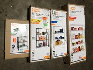 Lot of Assorted Shelving  Various Models and Conditions  Customer Returns See Pictures