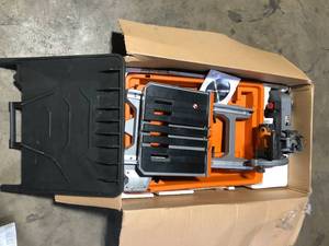 RIDGID 12 Amp 8 in. Blade Corded Wet Tile Saw with Extended Rip Missing Items Customer Returns See Pictures