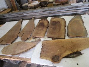Walnut Pieces, Seven 1 Thick, 8 -...