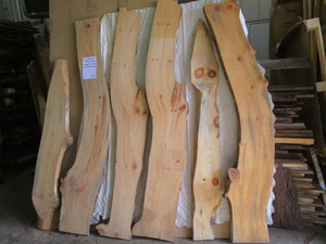 Curved Pine Slabs, Six 1316 - 2 ...