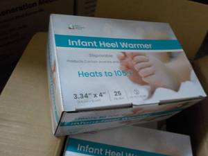 lot 36 image: 4 x 25 Infant Heel Warmers- multi p...