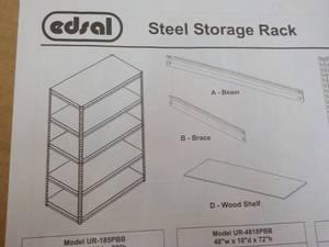 lot 42 image: Edsal Steel Storage Rack 4 shelf...