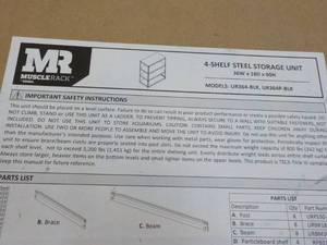 lot 43 image: Muscle Rack 4 Shelf Steel Storage U...