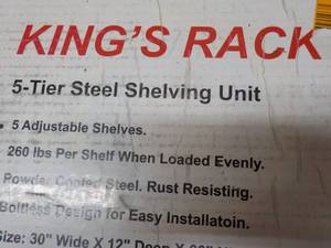 lot 47 image: Kings Rack 5 tier Steel Shelving U...